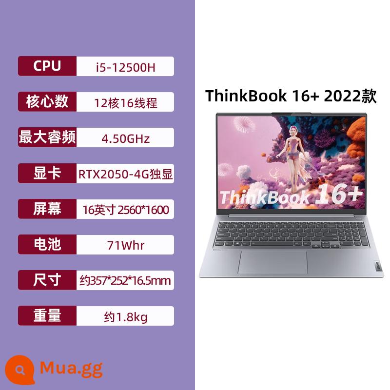 ThinkPad Thinkbook 14+ 16+ 2022 Áp lực nhãn CPU thế hệ thứ 12 mới Amd Ryzen 14p i9 - [22 model 16+ 12 nhân 16 luồng]i5-12500H RTX2050 card đồ họa độc lập Màn hình 2,5K gam màu cao 120Hz