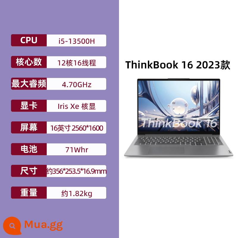 ThinkPad Thinkbook 14+ 16+ 2022 Áp lực nhãn CPU thế hệ thứ 12 mới Amd Ryzen 14p i9 - [New Book16 12 nhân 16 luồng]i5-13500H Xe core hiển thị Màn hình 2.5K gam màu cao 60Hz