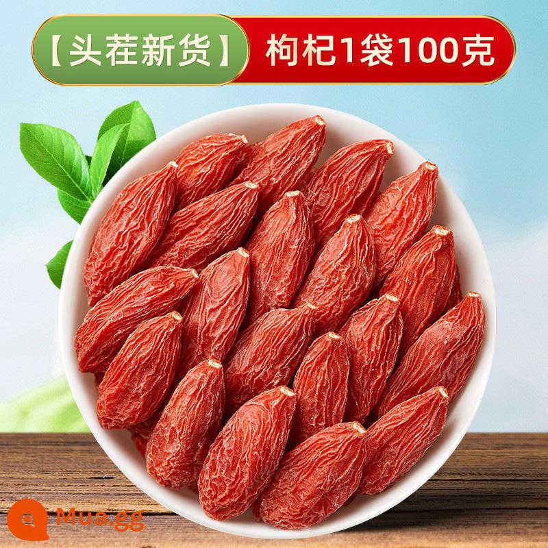 Câu kỷ tử 500g Ninh Hạ siêu xác thực đầu râu chó đỏ cấu trúc Jiji trà ủ nam thân thận chính thức hàng đầu cửa hàng - [Hàng mới đầu tiên về] Wolfberry cao cấp 100g