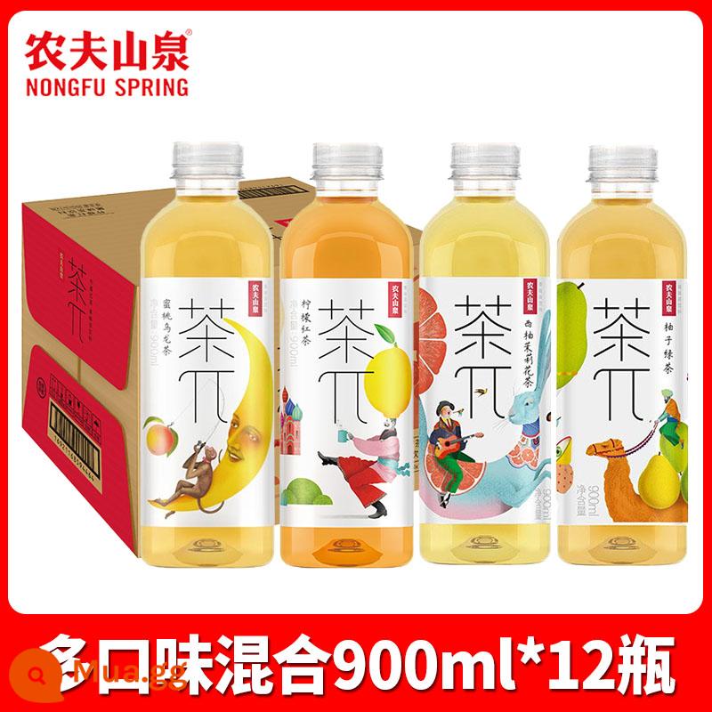 Bánh trà xuân núi Nongfu π trà Wu 500ml * 15 chai nguyên hộp đợt hàng đồ uống ưu đãi đặc biệt trà ô long đào xanh hoa nhài - Nhiều hương vị được trộn ngẫu nhiên 900ml*12 chai