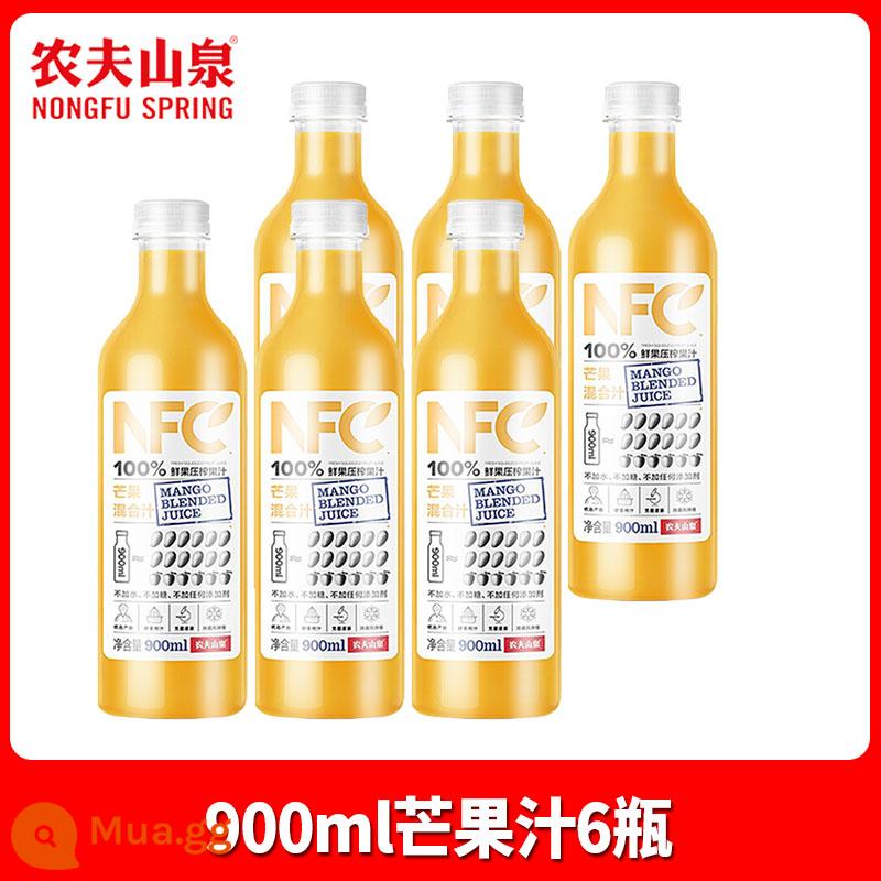 Nongfu Spring Nước ép NFC nước cam 300ml 24 chai nguyên hộp theo đợt giá đặc biệt nước ép trái cây và rau củ nguyên chất nước ép xoài uống hộp quà tặng - [900ml*6 chai] Nước ép xoài