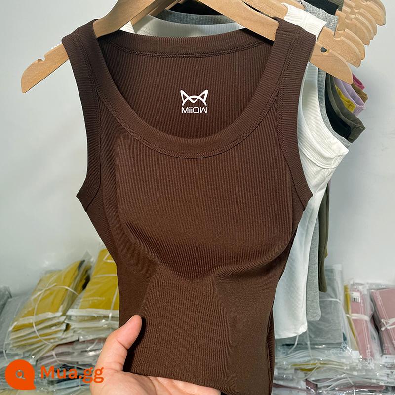 Catman Modal vest nữ mặc bên trong dây đeo vai rộng sling nhỏ ren dệt kim đáy top mùa hè che ngực - cú đánh lớn