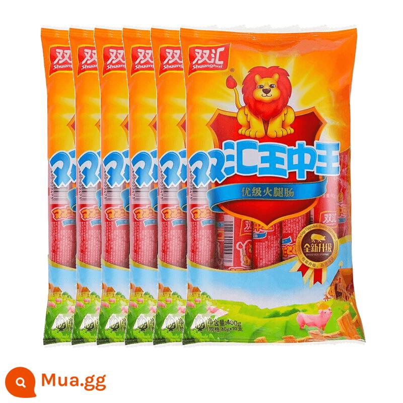 Xúc xích thịt nguội Shuanghui Wangzhongwang 240g * 3 túi snack chiên nướng xúc xích ăn liền tiện lợi xúc xích đồng hành nguyên hộp - Shuanghui King of Kings 400g*6 túi (60 miếng) [Ngày mới]