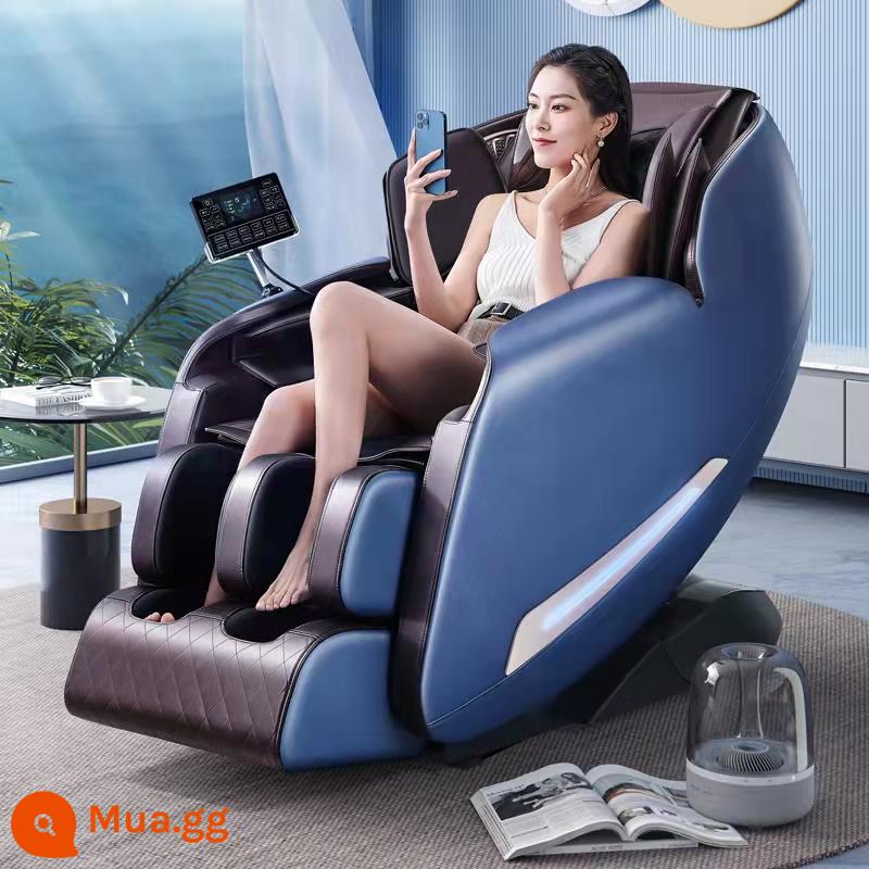 Oaks cột sống cổ ghế massage tại nhà không gian toàn thân viên điện đôi SL đôi đường sắt đa năng cao cấp người cao tuổi - Phiên bản cơ bản Azure [Bộ thao tác silicone MAX + massage viên nang không gian]