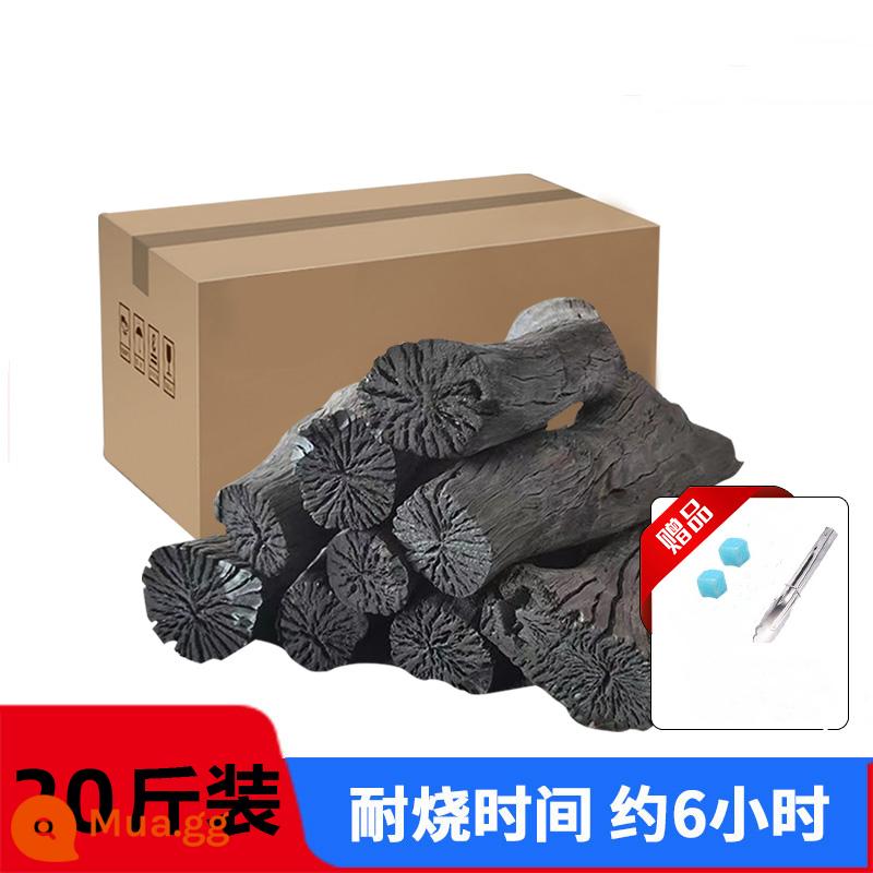 Than nướng carbon không khói hộ gia đình trái cây than carbon nướng tre than nướng trong nhà khối than đốt nhanh than carbon đặc biệt - 20kg (gói 10kg_2) gồm 10 miếng đánh lửa + 1 kẹp carbon