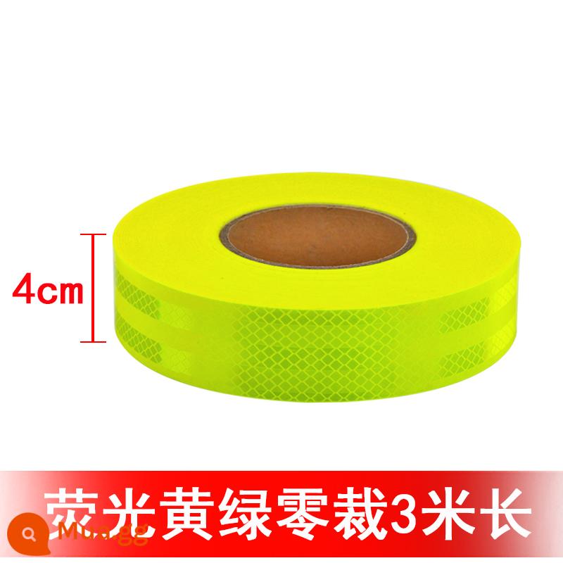 Cột nâng giao thông rộng 4CM giấy dán siêu phản quang ban đêm làm nổi bật băng cảnh báo cọc đường dải phản quang chống va chạm - Màu xanh huỳnh quang acrylic [rộng 4cm * dài 3 mét]