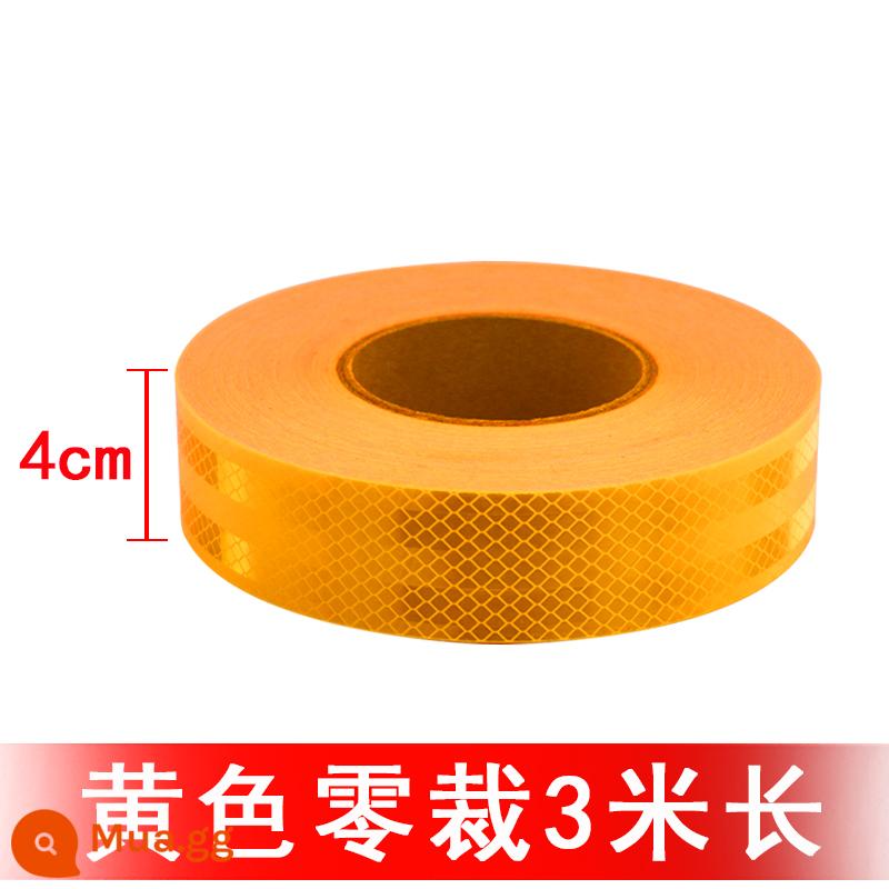 Cột nâng giao thông rộng 4CM giấy dán siêu phản quang ban đêm làm nổi bật băng cảnh báo cọc đường dải phản quang chống va chạm - Màu vàng acrylic [rộng 4 cm * dài 3 mét]