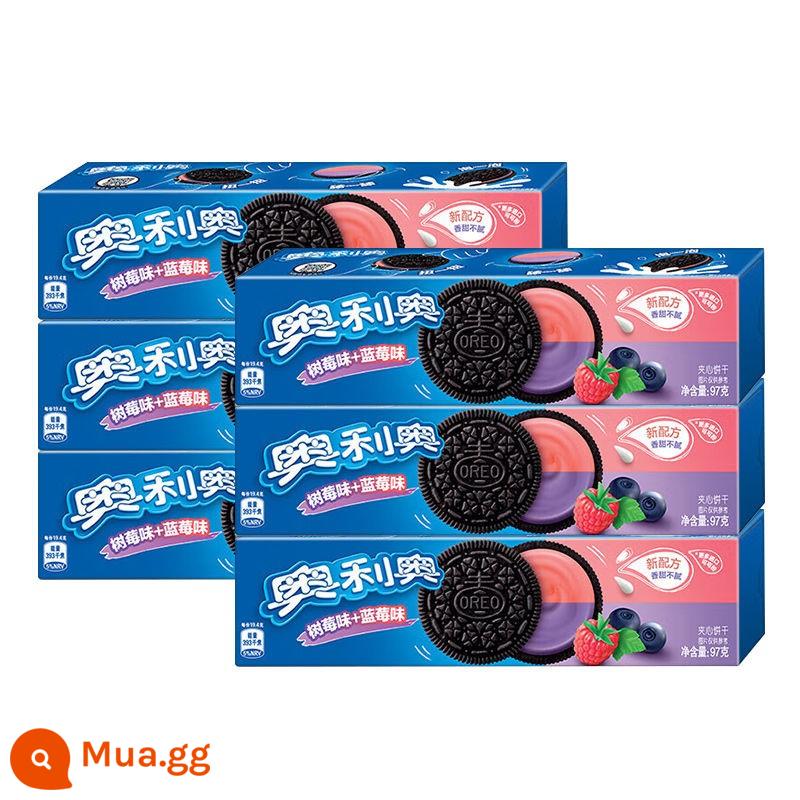 Oreo Original Socola Mỏng Giòn Nhẹ Bánh Sandwich Kem Hoa Anh Đào 97g Bánh Sandwich - [6 hộp] Hương mâm xôi việt quất 97g