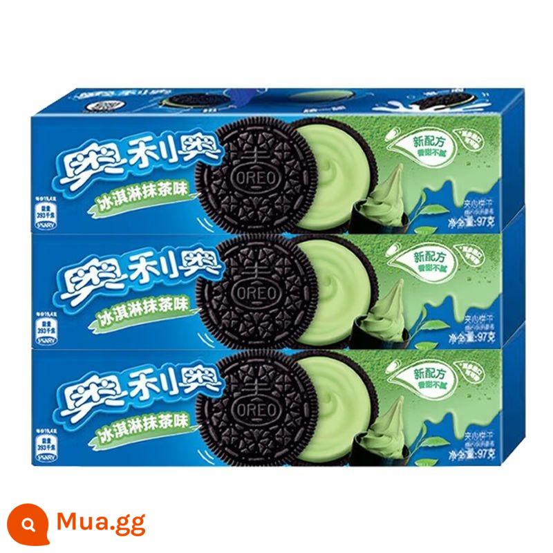 Oreo Original Socola Mỏng Giòn Nhẹ Bánh Sandwich Kem Hoa Anh Đào 97g Bánh Sandwich - [3 hộp] Kem vị matcha 97g