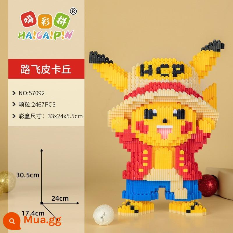 Guochao Khối Xây Dựng Hạt Nhỏ Đồ Chơi Lắp Ráp Thích Hợp Cho Bé Gái Lego Series Xingdelue Xếp Hình Quà Tặng Giáng Sinh - Pikachu luffy lớn