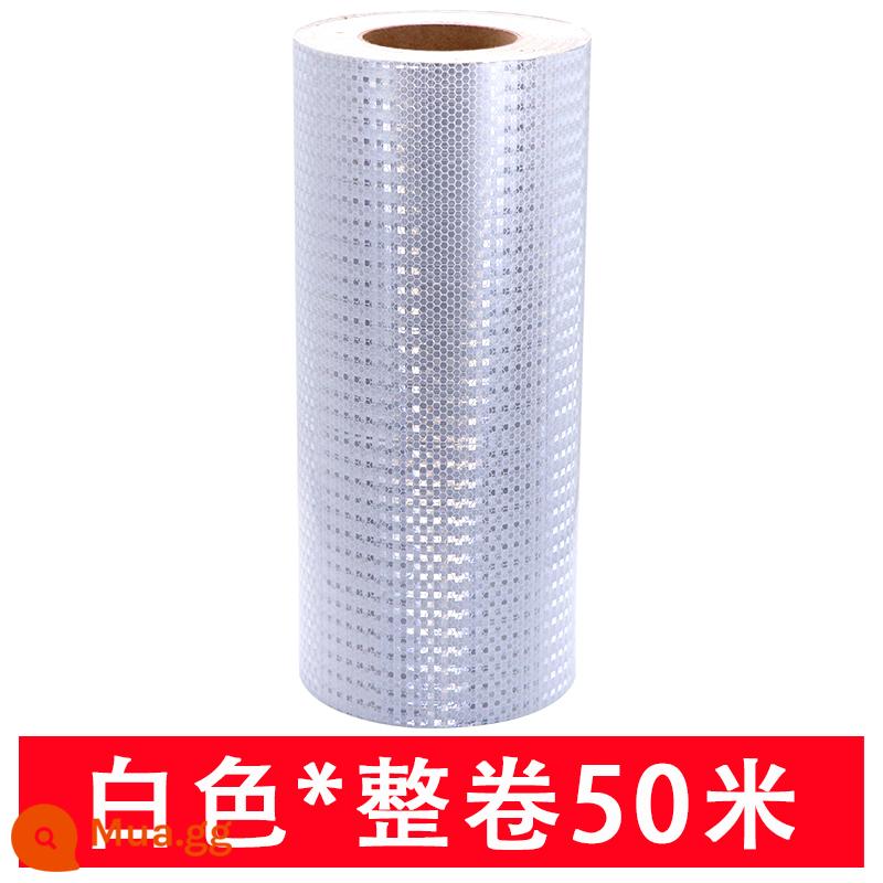 40cm ban đêm miếng dán phản quang dạ quang nổi bật giao thông đường bộ băng cảnh báo chống va chạm nhãn dán logo lưới phản quang phim - Ngôi Sao Sáng-Trắng-40cm*50m