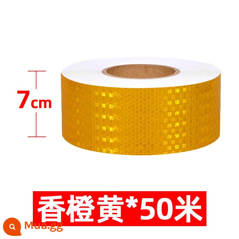 Rộng 7cm ban đêm miếng dán phản quang dải cột cảnh báo giao thông đường bộ dạ quang nổi bật chống va chạm miếng dán biển cảnh báo băng - Sao Sáng-Cam Thơm-7cm*50m