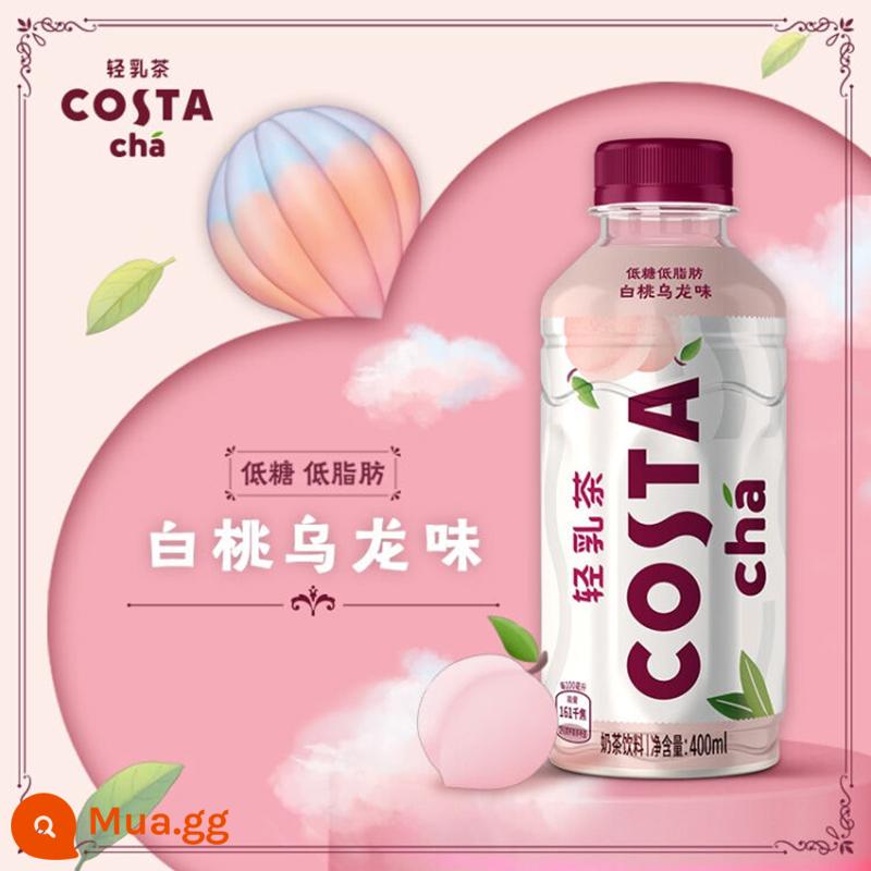 Cà phê costa gia đình trà sữa nhẹ nho hoa nhài trắng đào đen hương vị ít đường trà sữa ít béo 400ml * 15 chai nguyên hộp - Hương Trà Ô Long Đào Trắng 400ml x 3 chai "Gói dùng thử"