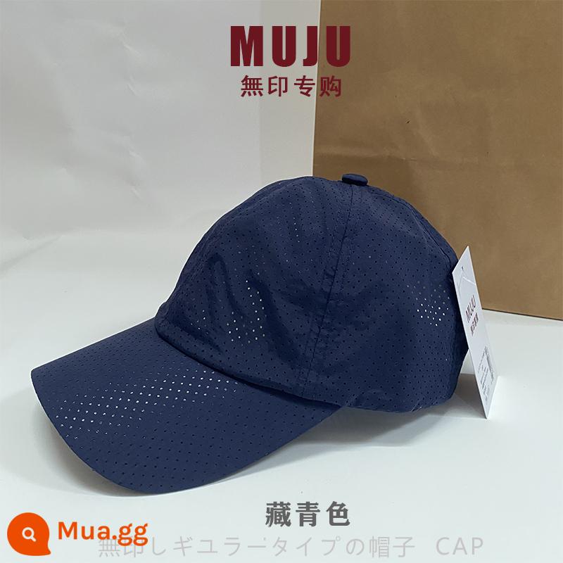 MUJI nhanh khô mũ thoáng khí mùa hè lưới chống tia cực tím mũ bóng chày thể thao đỉnh cao mũ lưỡi trai nam nữ mỏng phần - Màu xanh hải quân (phiên bản lưới đầy lỗ)