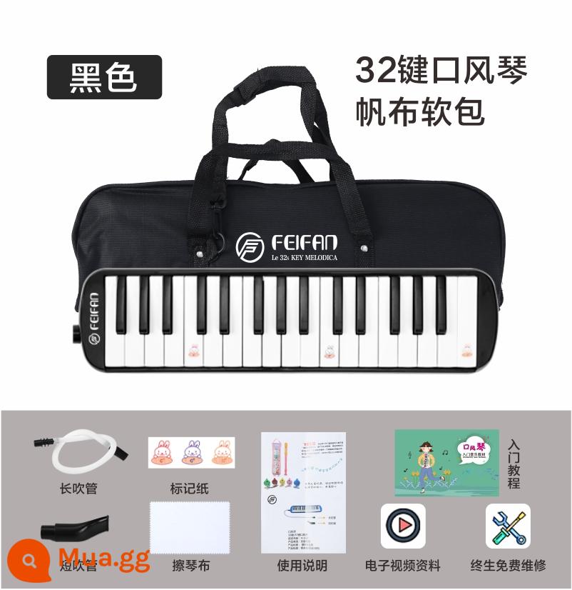 FEIFAN melodica 37 phím 32 phím sinh viên trẻ em người mới bắt đầu giảng dạy lớp học biểu diễn chuyên nghiệp cấp nhạc cụ bàn phím - Túi mềm đen 32 phím + túi quà + hướng dẫn giới thiệu