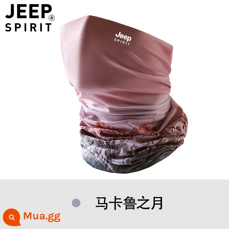 JEEP ice lụa che cổ nam khẩu trang chống nắng toàn mặt cổ chống tia cực tím mùa hè khăn mỏng thể thao khẩu trang nam - Makalu Moon (kiểu thẳng)