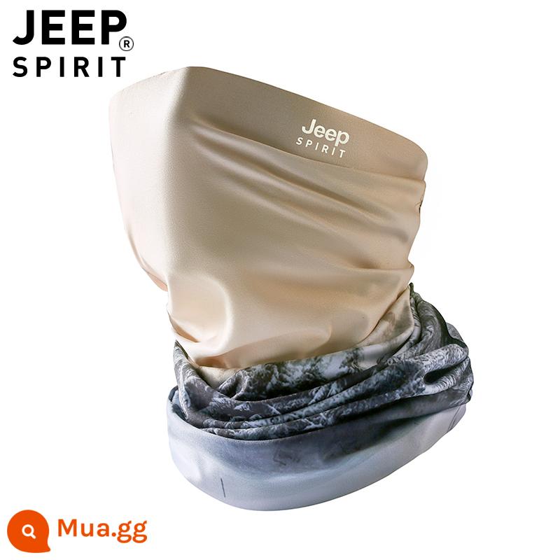 JEEP ice lụa che cổ nam khẩu trang chống nắng toàn mặt cổ chống tia cực tím mùa hè khăn mỏng thể thao khẩu trang nam - Không phận Cedar (kiểu thẳng)