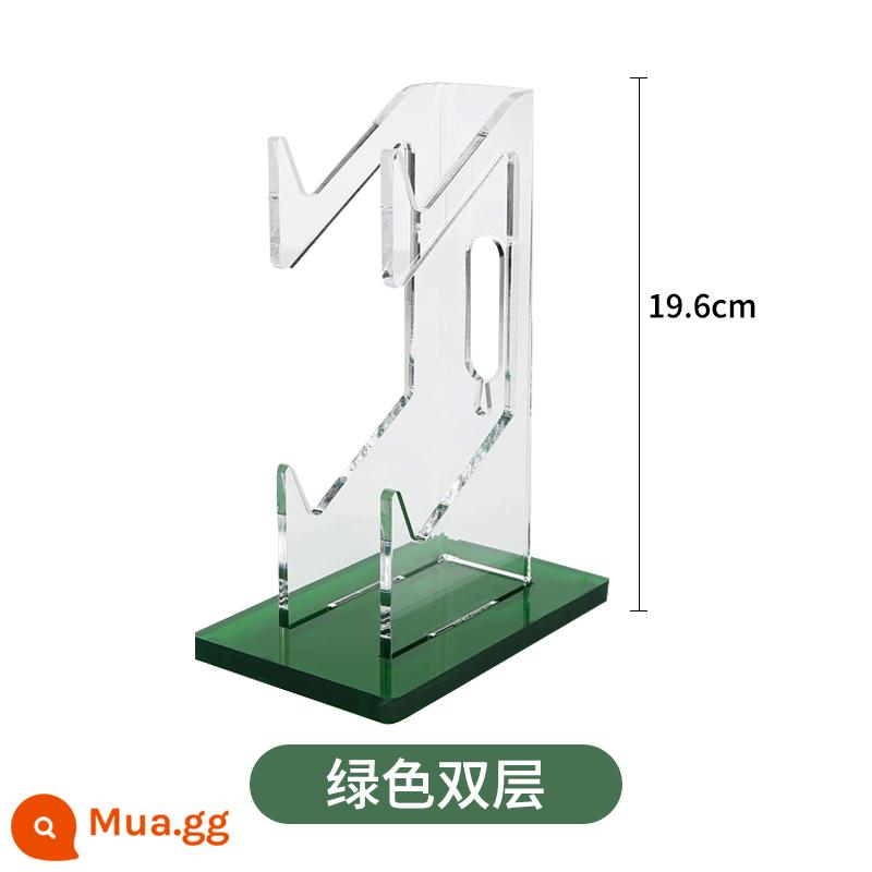 Tay cầm PS5 acrylic khung che bụi kết hợp máy tính để bàn chơi game PS4 2 lớp tay cầm đa năng khung che bụi - Giá đỡ tay cầm hai lớp màu xanh lá cây