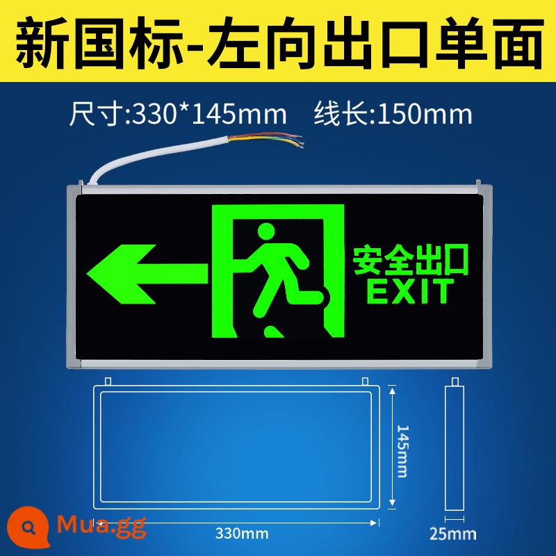 Đèn báo cháy khẩn cấp Đèn LED chỉ báo thoát hiểm an toàn Đèn chiếu sáng khẩn cấp mất điện Biển báo thoát hiểm Biển báo sơ tán 1832 - Tiêu chuẩn quốc gia mới một mặt hướng về bên trái