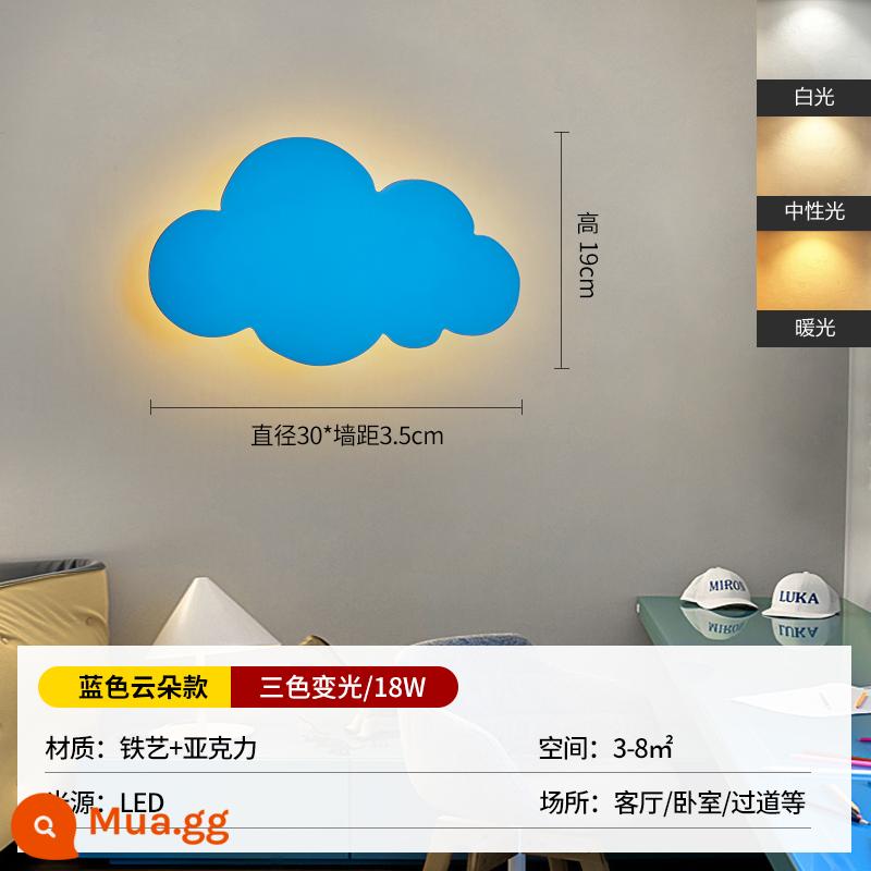 Đèn tường trẻ em phòng ngủ bé trai và bé gái nền tường tối giản hiện đại cầu thang lưới mây đỏ phòng sáng tạo trang trí đầu giường - Mẫu màu xanh, đèn đổi ba màu, hoạt hình cá tính, cô gái ins, siêu sáng, sofa phòng ngủ chính, nhà thiết kế [phiên bản nâng cấp]