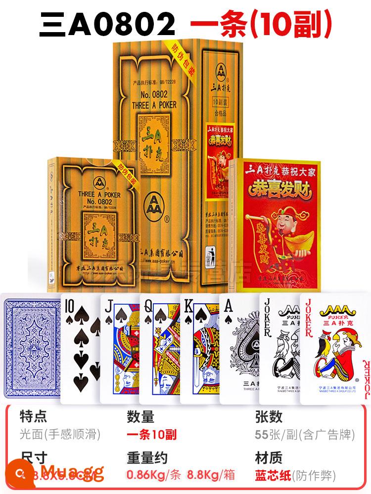 3a poker dày và cứng poker dành cho người lớn poker chính hãng bán buôn Doudizhu sáng tạo thẻ chơi nhân vật lớn 10 đôi - Ba chiếc A0802 10 đôi