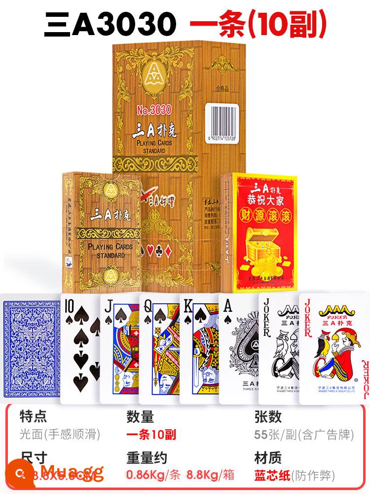 3a poker dày và cứng poker dành cho người lớn poker chính hãng bán buôn Doudizhu sáng tạo thẻ chơi nhân vật lớn 10 đôi - Ba chiếc A3030 10 chiếc mỗi chiếc