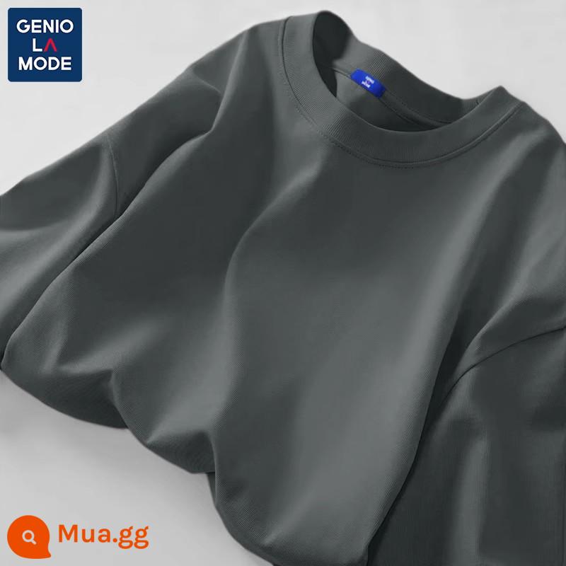 Semir Nhóm GENIOLAMODE Áo thun nam dài tay nam thu đông nguyên chất cotton quần áo bé trai đáy áo sơ mi cao cấp - màu xám đậm (trống)