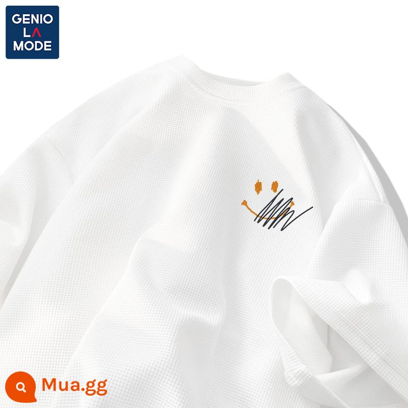 Semir Group GENIOLAMODE triều thương hiệu T-shirt nam mùa hè tuổi teen nam sinh viên waffle nam ngắn tay - [Tay ngắn] Trắng (Logo ngực hở Xiao Zhuyan)