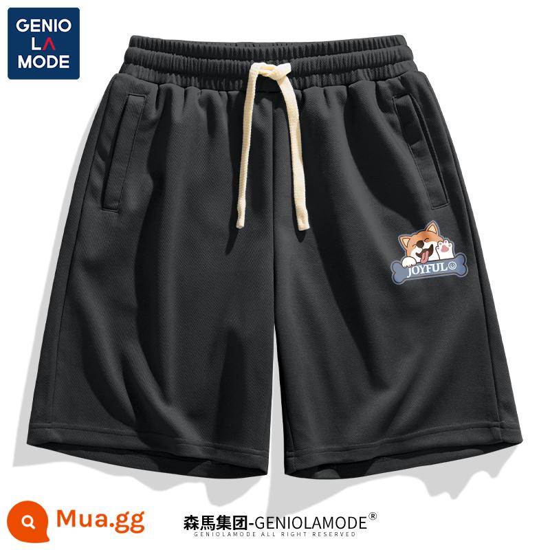 Tập đoàn Semir GENIOLAMODE quần short nam học sinh trung học thể thao Nhật Bản nặng mùa hè bóng rổ nam quần năm điểm - Xám đậm (Nhãn quần Corgi hạnh phúc)