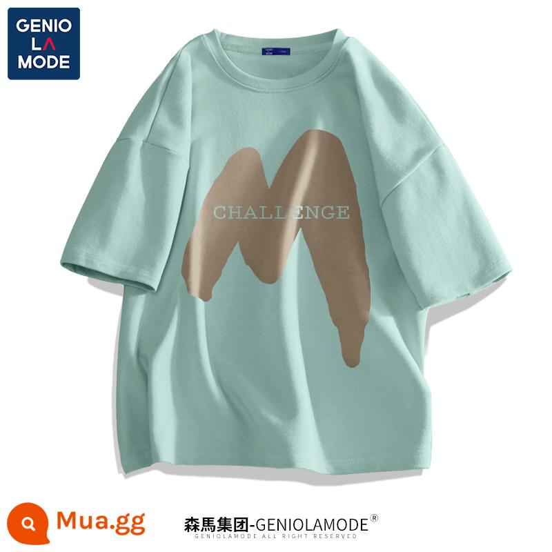 Semir Group GENIOLAMODE Áo thun cotton nam ngắn tay đường phố mùa hè dành cho nam hợp thời trang dành cho nam - Màu xanh nước biển (lớn rất lớn ừm)