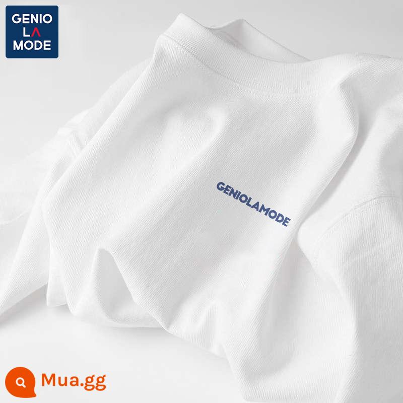 Semir Group GENIOLAMODE Áo sơ mi nhiều tầng bên trong phong cách Nhật Bản nam xuân thu nguyên chất cotton trắng dài tay nam - [kiểu tay ngắn] Trắng (logo ngực màu xanh gramod)