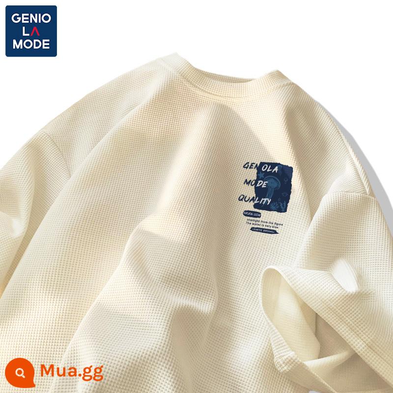 Semir Group GENIOLAMODE triều thương hiệu T-shirt nam mùa hè tuổi teen nam sinh viên waffle nam ngắn tay - [Tay ngắn] Màu trắng sữa (Logo ngực sứa gDream)