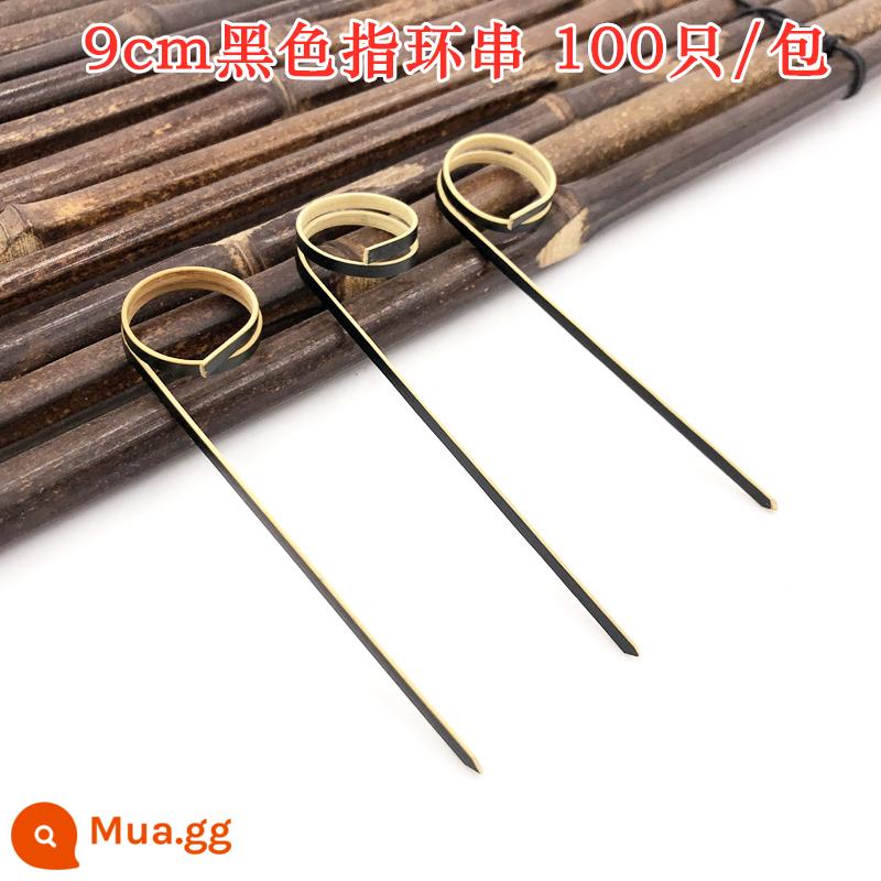 Bản hợp đồng trái cây dùng một lần ký tên Sandwich Fork Art có chữ ký của Sugar Bánh B tre Burger - Dây nhẫn đen 9cm (100 cái)