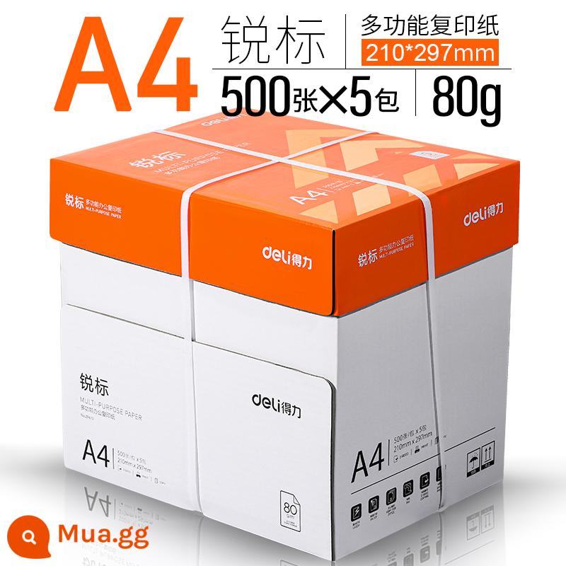 Giấy in Deli A4 Giấy photocopy A4 in giấy trắng 70g FCL 5 bao bì Giấy A4 500 tờ Giấy in A4 80g văn phòng dùng giấy nháp học sinh dùng một hộp【2101】 - [Phong cách phổ thông/Hộp đầy đủ] Ruibiao 80g | 2500 tờ