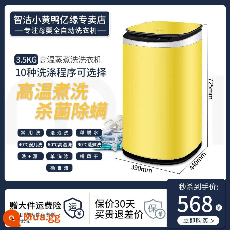 Máy giặt trẻ em vịt nhỏ Zhijie mini hoàn toàn tự động 3kg khử trùng hộ gia đình nhỏ 5kg cho trẻ em và trẻ sơ sinh - 3,5kg màu vàng mới [đun sôi và rửa ở nhiệt độ cao ● khử trùng và loại bỏ mạt bụi] máy tạo xung bằng nhựa