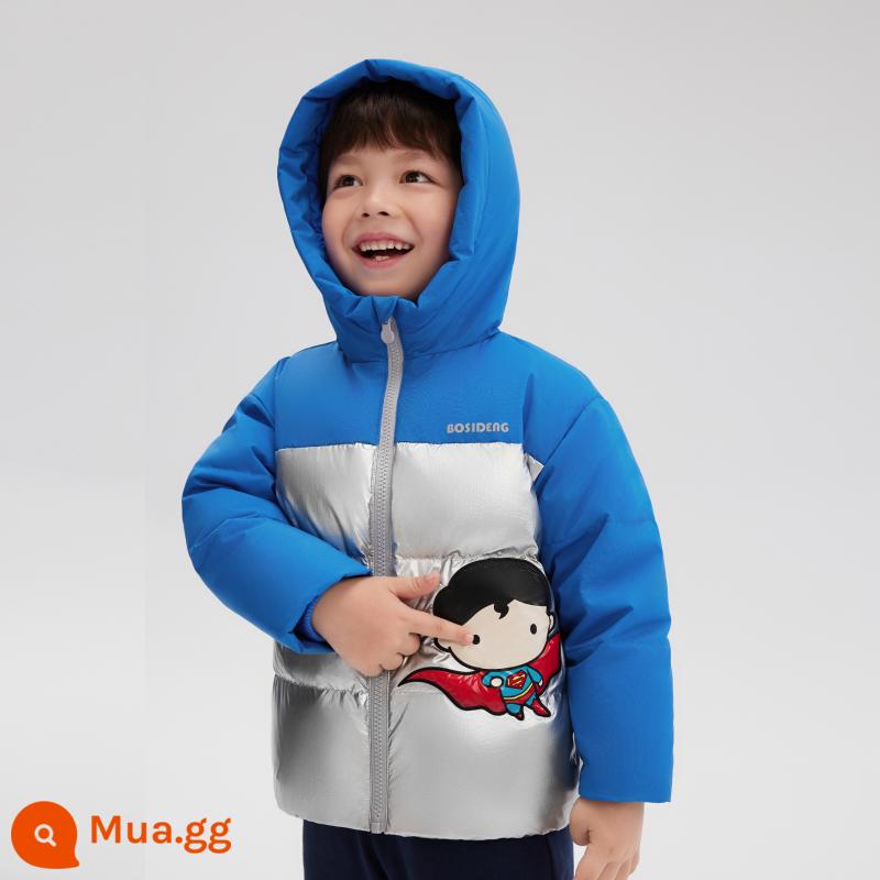 [IP Joint Series] Bosideng Boys Down Jacket Winter 2023 New Ultraman Áo khoác dày ngắn hợp thời trang - Xanh siêu âm/Bạc sáng 569B