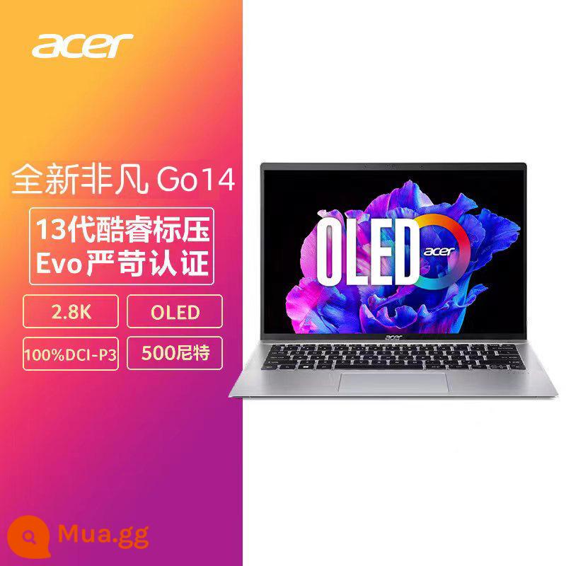 Acer/Acer Extraordinary S3 23 Intel Core i5/i7 thế hệ thứ 12 Evo 12 nhân mới mỏng nhẹ 14.0 inch 2.5K gam màu cao máy tính xách tay văn phòng dành cho sinh viên - Extra Extra Go14:i5-13500H/card đồ họa Iris Xe/OLED 2.8K/Bạc không gian-thời gian