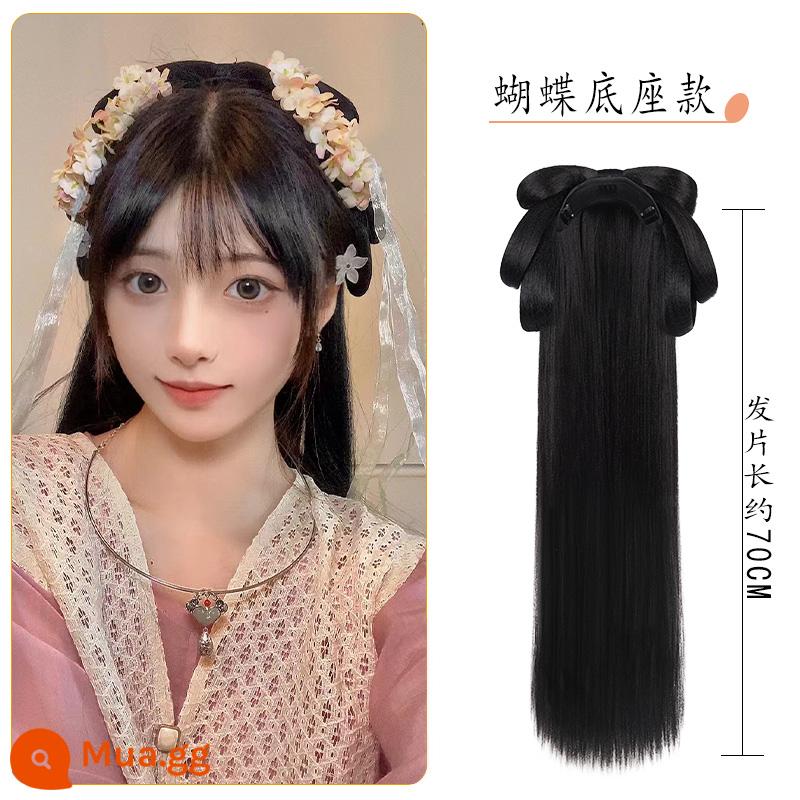 Hanfu tóc giả nguyên bộ cổ túi tóc giả 1 băng đô lười cổ trang phục tóc giả hình búi tóc mũ trùm đầu nữ - Mô hình đế bướm