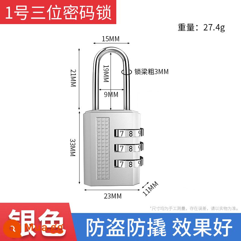 Kết hợp kim loại khóa ổ khóa nhỏ khóa chống trộm hành lý nhà tủ khóa mini khóa chìa khóa bộ khóa Daquan - [Bạc] Khóa kết hợp ba chữ số số 1