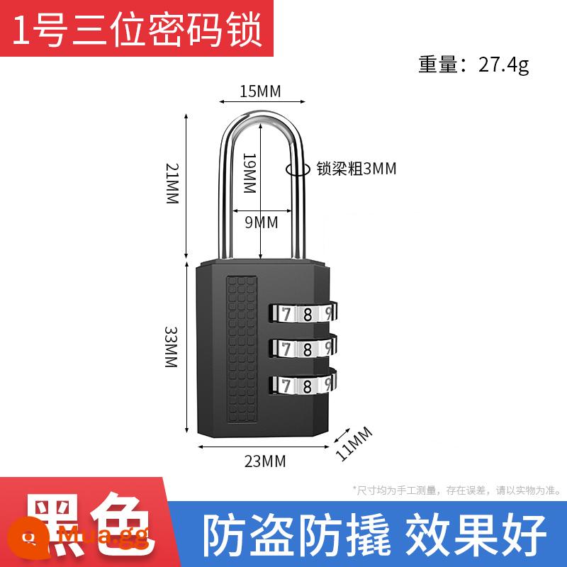 Kết hợp kim loại khóa ổ khóa nhỏ khóa chống trộm hành lý nhà tủ khóa mini khóa chìa khóa bộ khóa Daquan - [Đen] Khóa kết hợp ba chữ số số 1