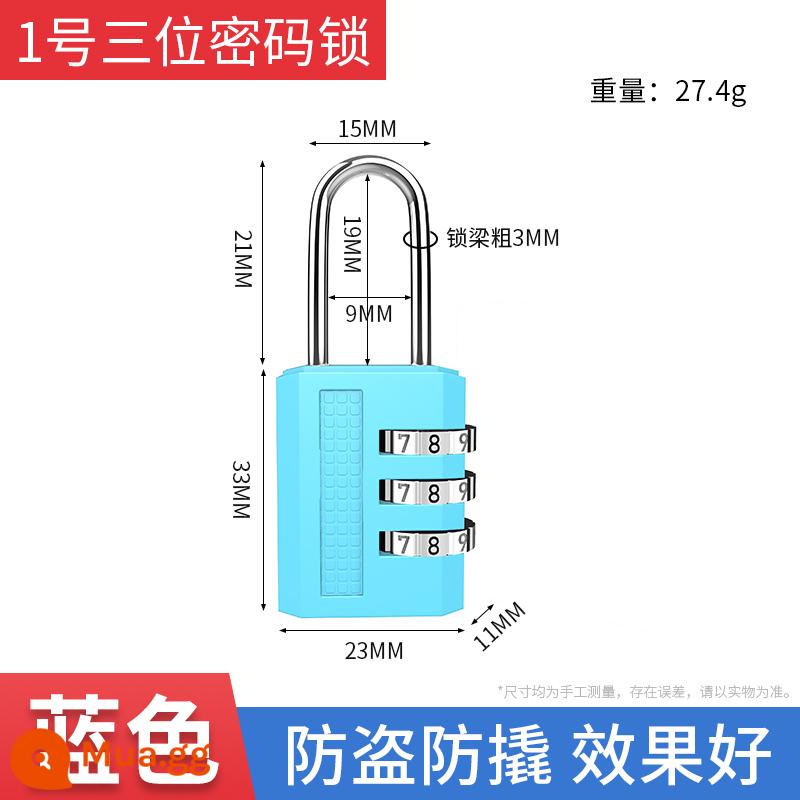 Kết hợp kim loại khóa ổ khóa nhỏ khóa chống trộm hành lý nhà tủ khóa mini khóa chìa khóa bộ khóa Daquan - [Xanh] Khóa kết hợp ba chữ số số 1