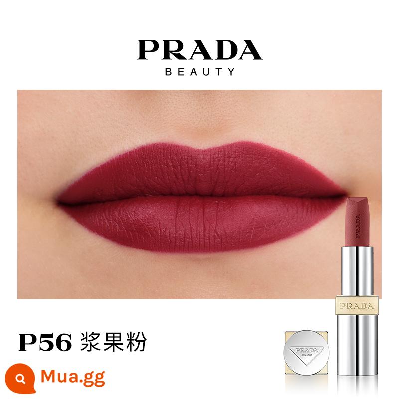 [Ưu đãi giới hạn 38] Son môi PRADA Lipstick Matte dưỡng ẩm màu nâu đỏ B03 màu nâu đất B107B101 - Bột quả mọng P56