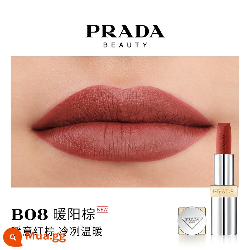 [Ưu đãi giới hạn 38] Son môi PRADA Lipstick Matte dưỡng ẩm màu nâu đỏ B03 màu nâu đất B107B101 - [MỚI]B08 Nâu nắng ấm áp