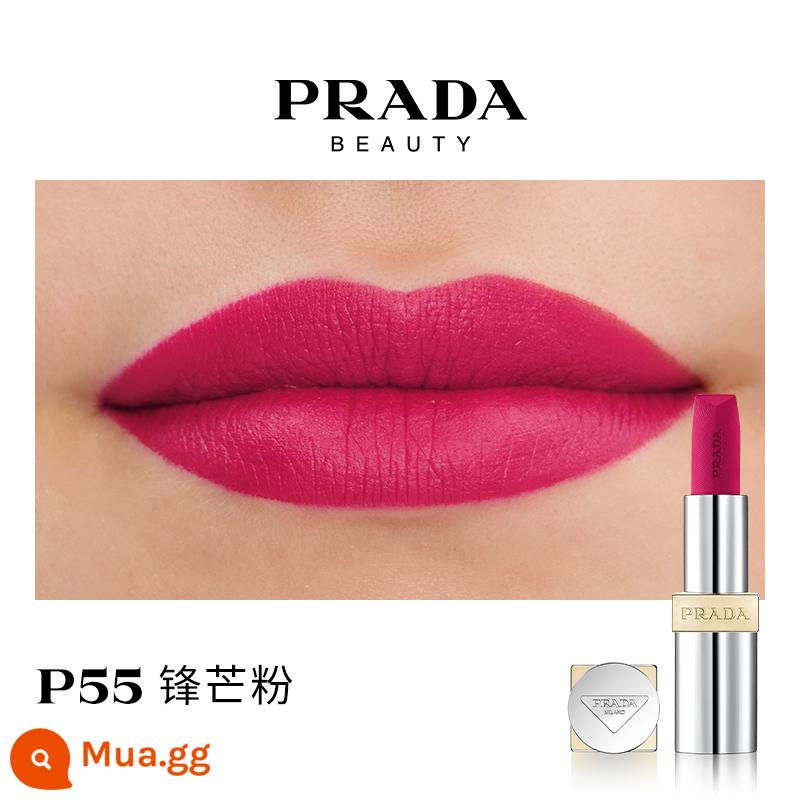 [Ưu đãi giới hạn 38] Son môi PRADA Lipstick Matte dưỡng ẩm màu nâu đỏ B03 màu nâu đất B107B101 - Bột sắc nhọn P55