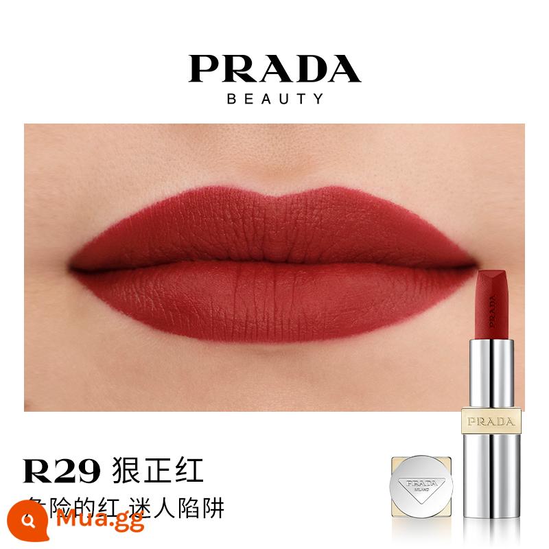 [Ưu đãi giới hạn 38] Son môi PRADA Lipstick Matte dưỡng ẩm màu nâu đỏ B03 màu nâu đất B107B101 - R29 rhenzhenghong