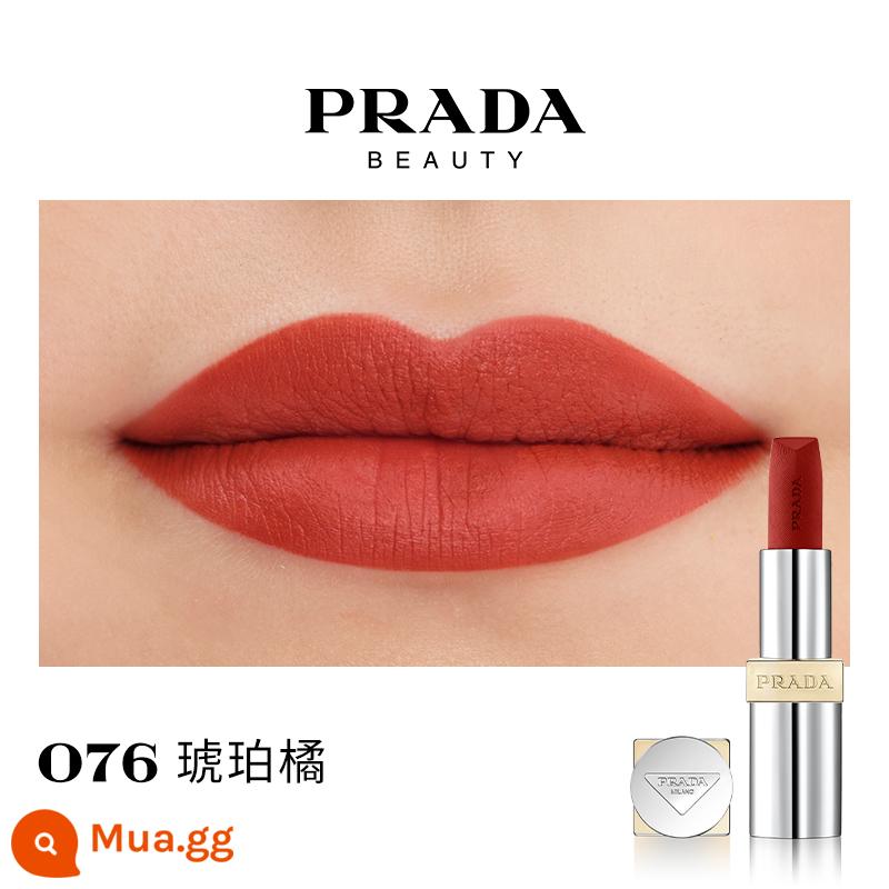 [Ưu đãi giới hạn 38] Son môi PRADA Lipstick Matte dưỡng ẩm màu nâu đỏ B03 màu nâu đất B107B101 - O76 Cam hổ phách