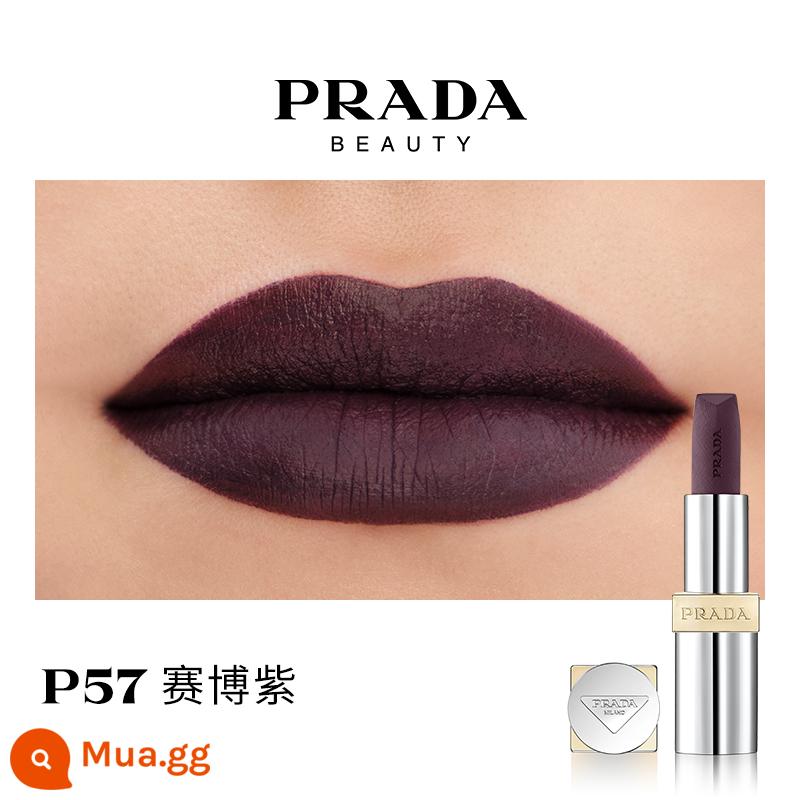 [Ưu đãi giới hạn 38] Son môi PRADA Lipstick Matte dưỡng ẩm màu nâu đỏ B03 màu nâu đất B107B101 - P57 Tím Điện Tử