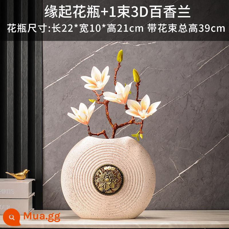 Phòng khách Nội các tủ rượu tv tủ trang trí nhà - Bình Yuanqi + 1 bó lan đam mê 3D