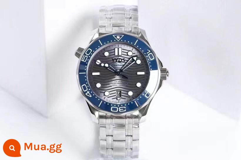 Thích hợp cho Seamaster 300 Cơ Khí Tự Động Speedmaster Quý Cam Dạ Quang Seamaster 600 Đồng Hồ Lặn Chống Thấm Nước - Dải thép màu xám xanh