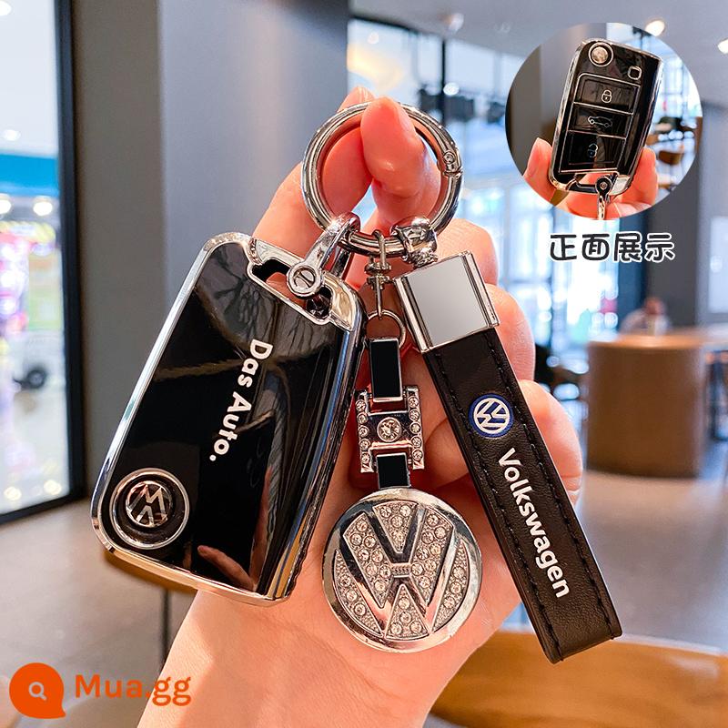 Bộ chìa khóa Foss Sagitar Tiguanl Lavida PLUS Bora polo golf 7 Lingdu Tuyue Tuang Tang xe song - [Volkswagen B] logo xe màu đen + logo xe kim cương + khóa logo xe màu đen